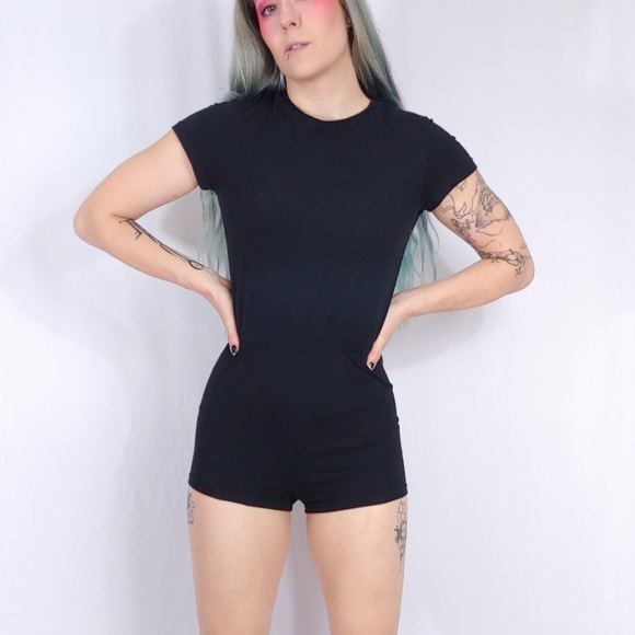 American Apparel Pants - American Apparel Black Jersey Romper Playsuit S